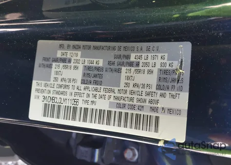 2020 Mazda Cx-30 Select Package from USA, damaged, VIN 3MVDMBCL0LM111056